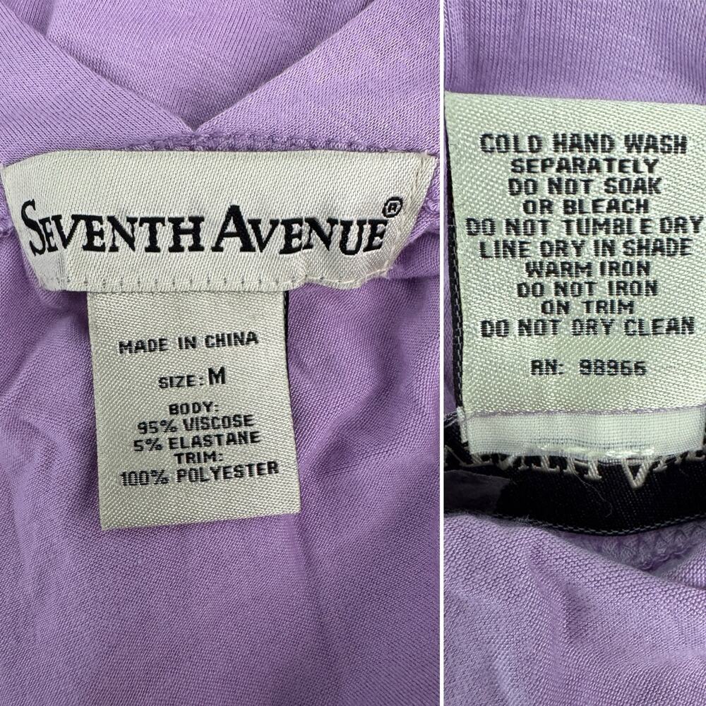 Seventh Avenue Y2K rosette flower long line tank top tunic purple size medium M - Picture 5 of 6